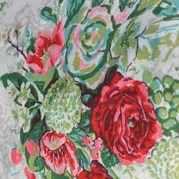 April Cornell Holiday Christmas Floral Apron 100% Cotton One Size - Picture 5 of 10